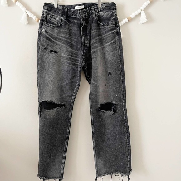 Women's Black Distressed Jeans - Picture 3 of 6